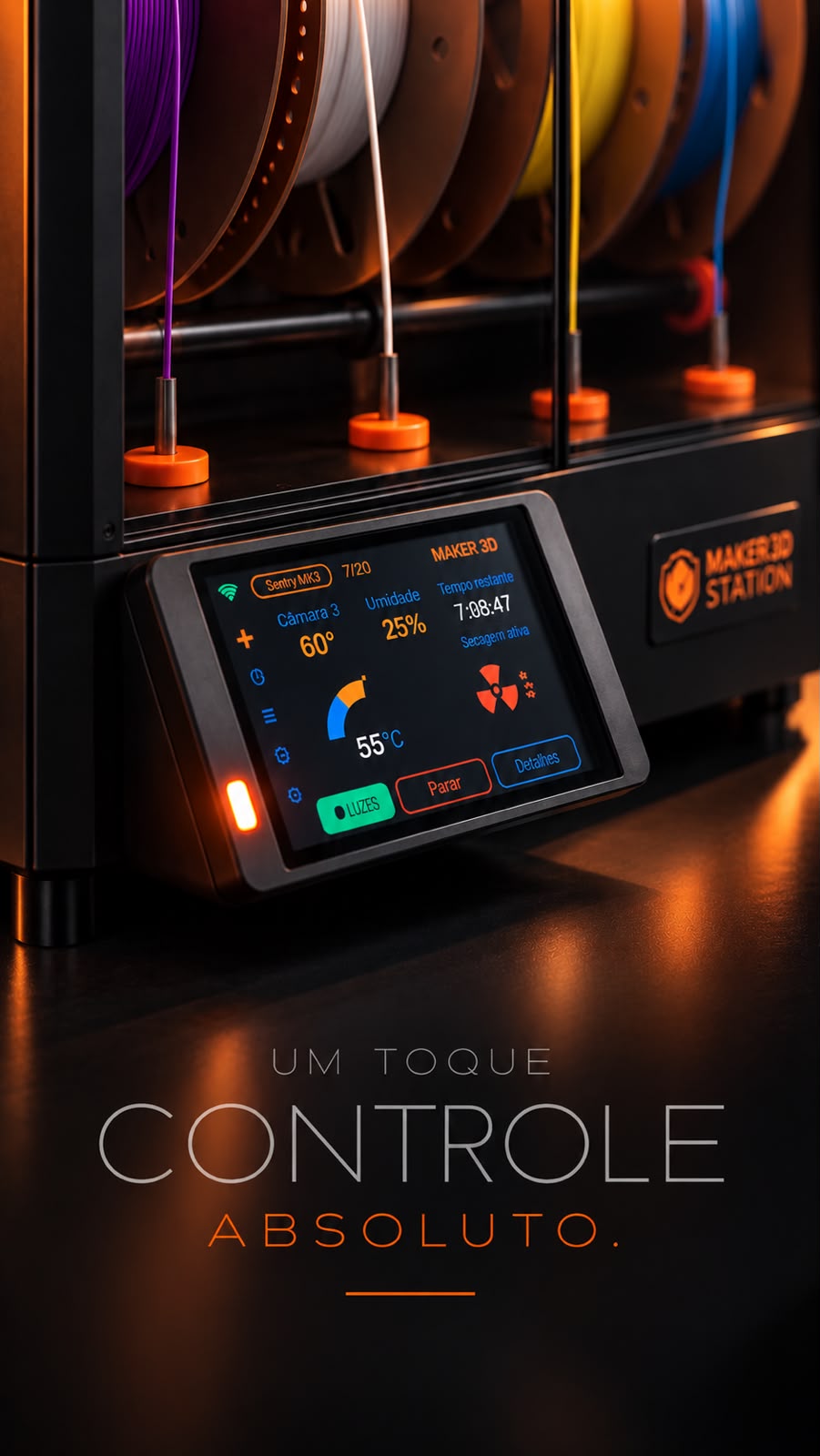 Um toque. Controle absoluto. Tela touch da Sentry
